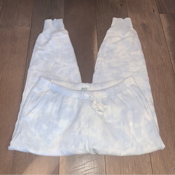 Aerie Tie Dye Joggers Sweatpants White Light Blue Size Medium - Picture 1 of 3